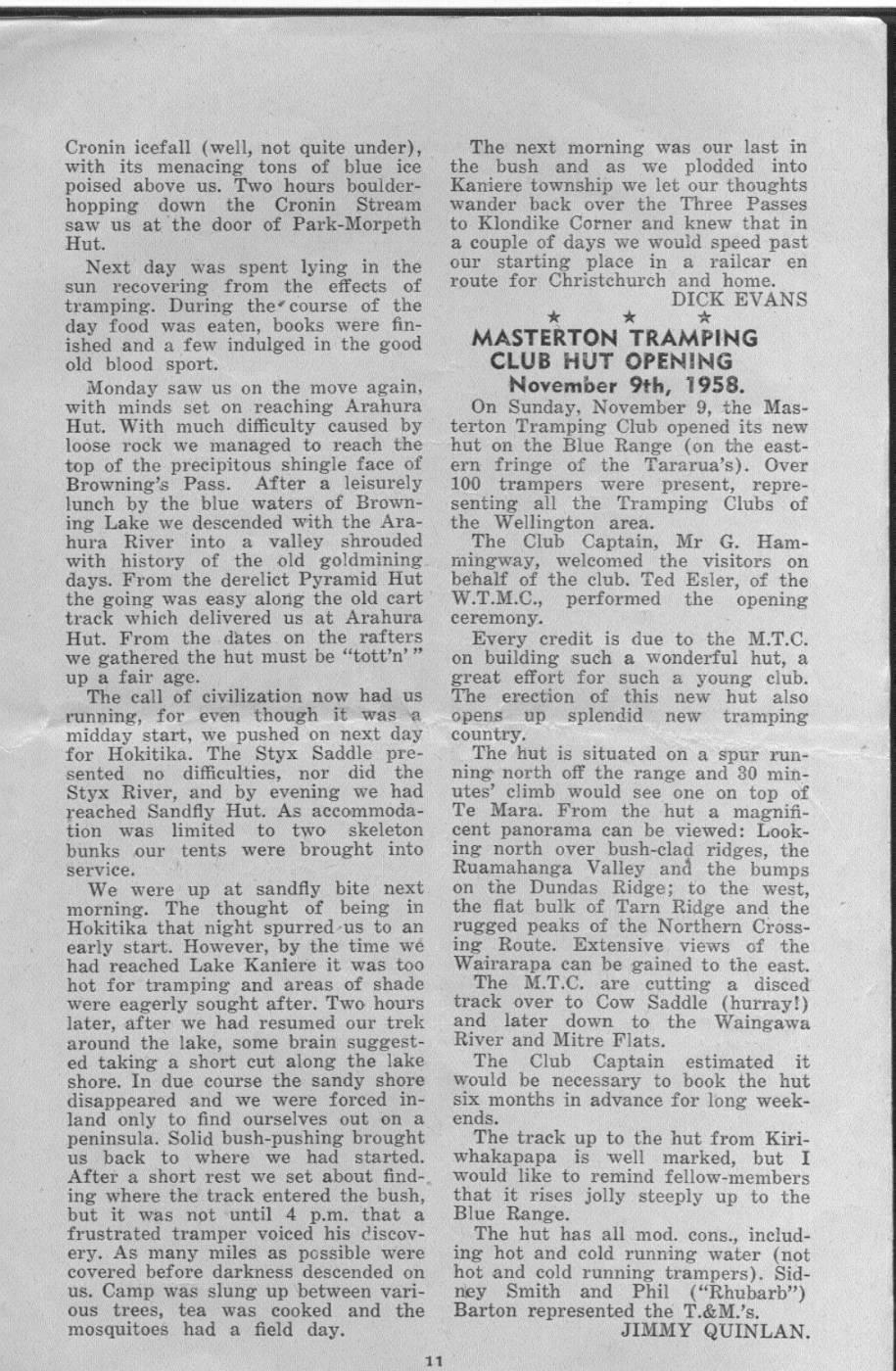 Scanned journal page 2 of 2: The Three Passes Trip, 1958/59