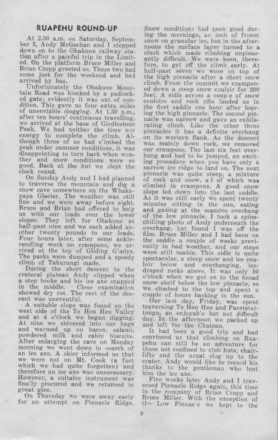 Scanned journal page 1 of 2: Ruapehu Round-up