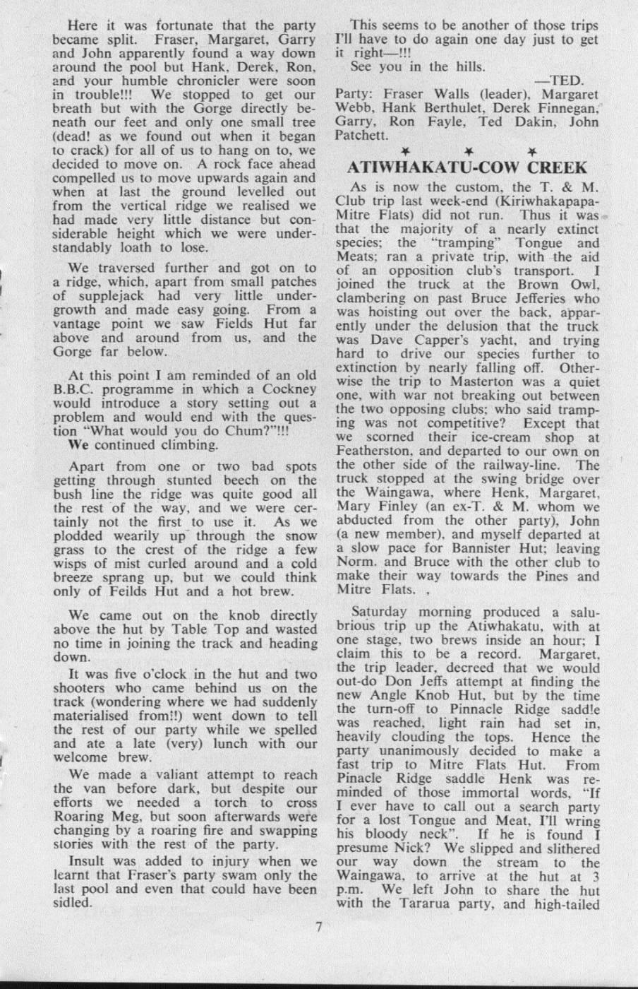 Scanned journal page 1 of 2: Atiwhakatu - Cow Creek