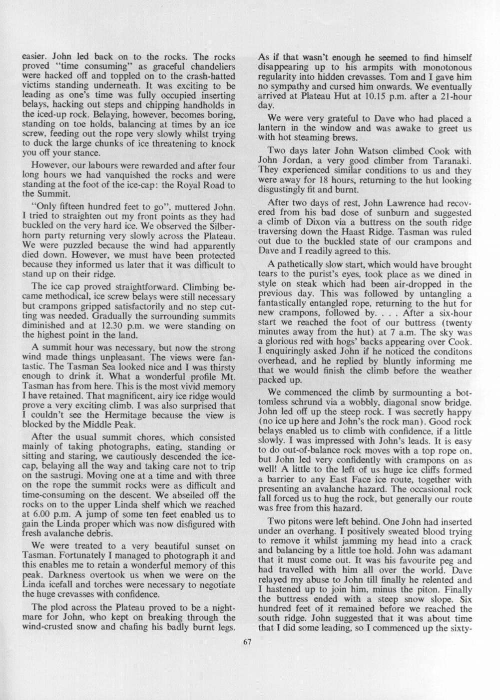 Scanned journal page 2 of 3: Mount Cook