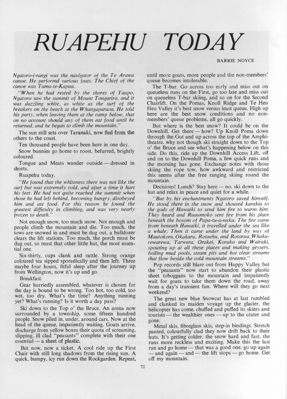 Scanned journal page 2 of 2: Ski Touring at the Head of the Tasman Glacier