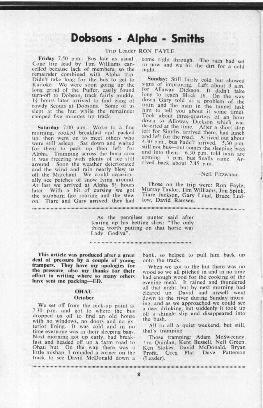 Scanned journal page 1 of 2: Dobsons - Alpha - Smiths