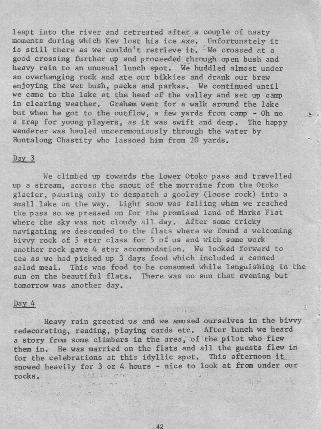 Scanned journal page 2 of 8: Otoko - Landsborough - Hunter - Huxley, Xmas 1976