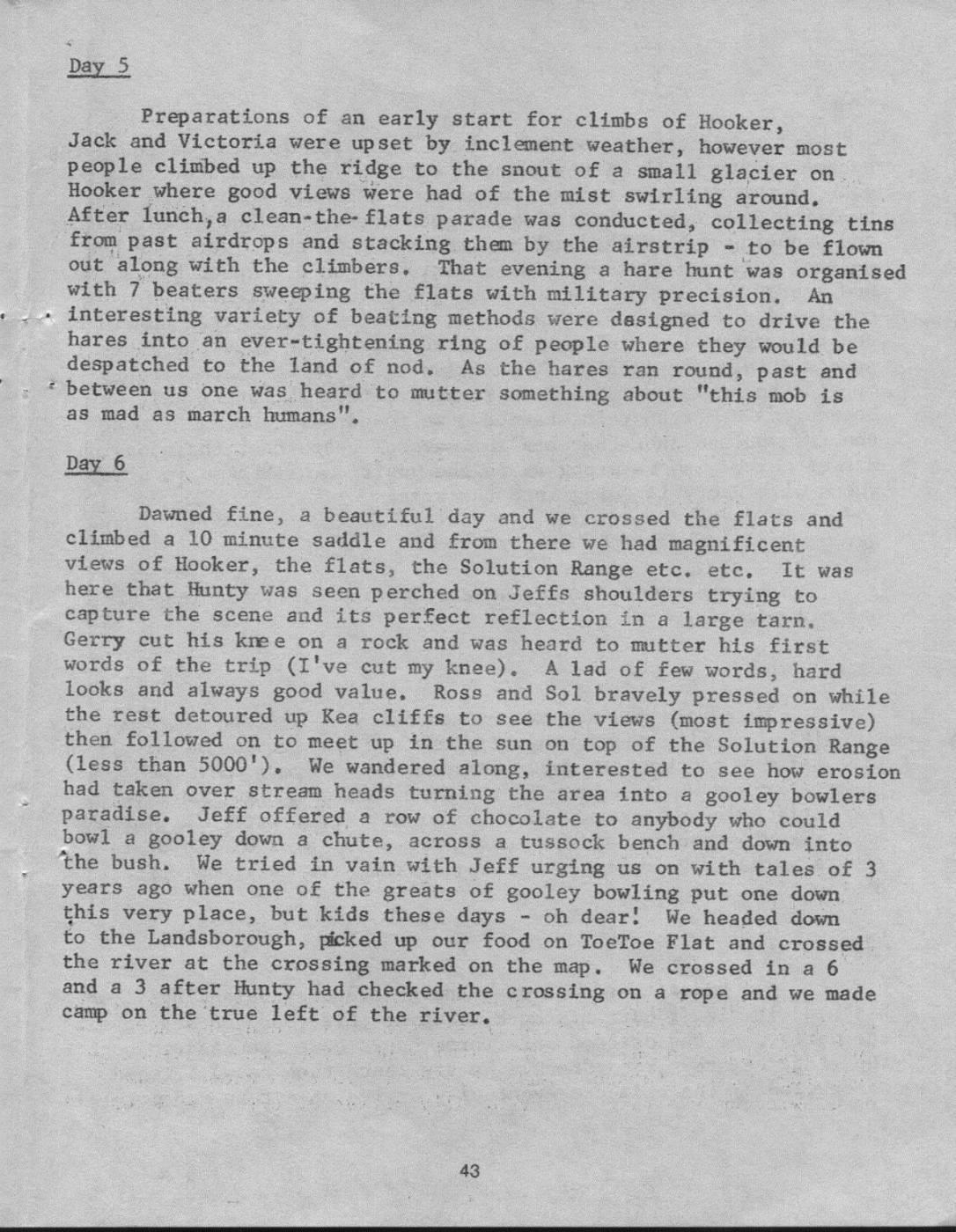 Scanned journal page 3 of 8: Otoko - Landsborough - Hunter - Huxley, Xmas 1976