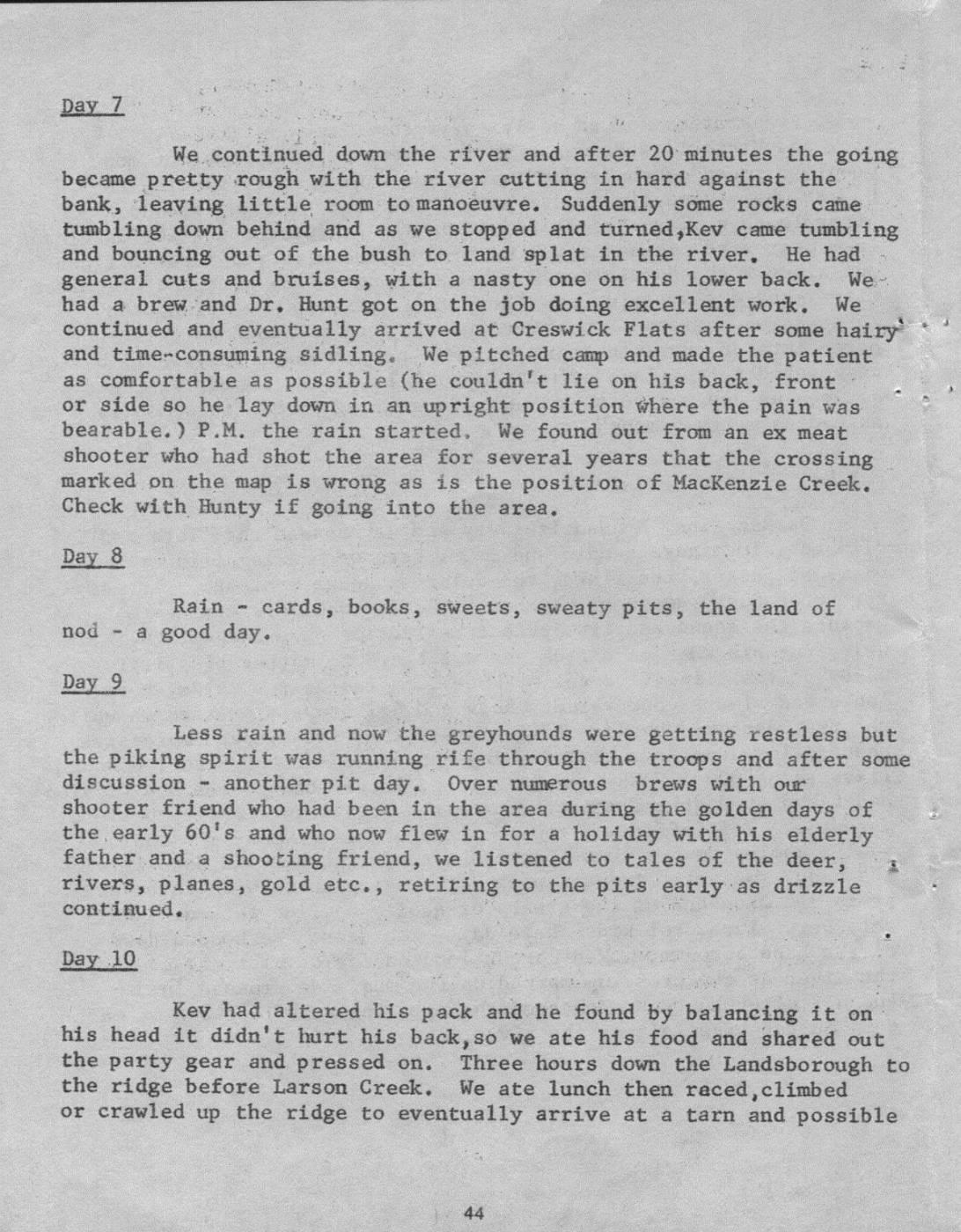 Scanned journal page 4 of 8: Otoko - Landsborough - Hunter - Huxley, Xmas 1976