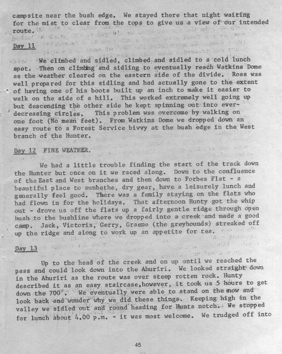 Scanned journal page 5 of 8: Otoko - Landsborough - Hunter - Huxley, Xmas 1976