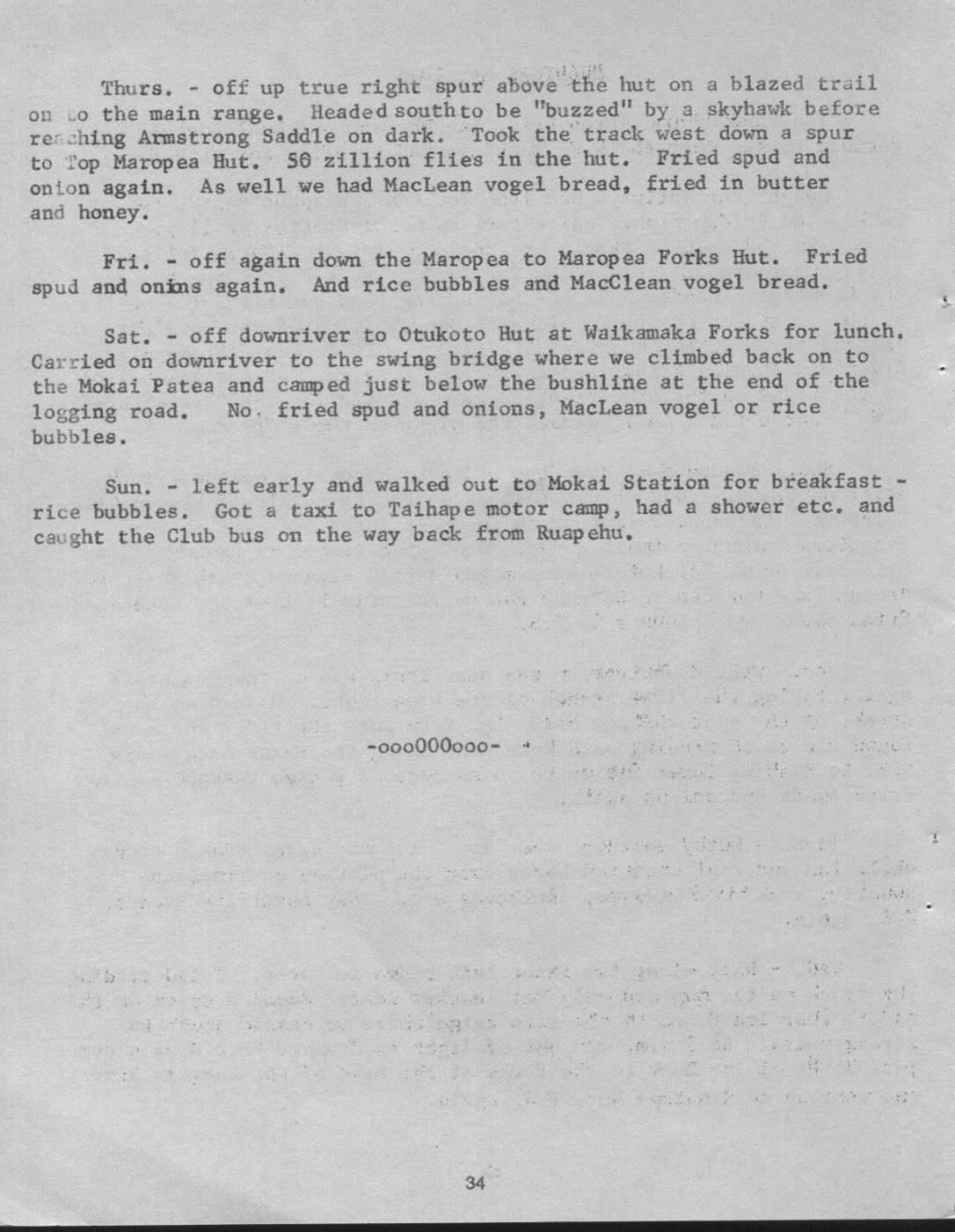 Scanned journal page 2 of 3: Ruahines May 1976