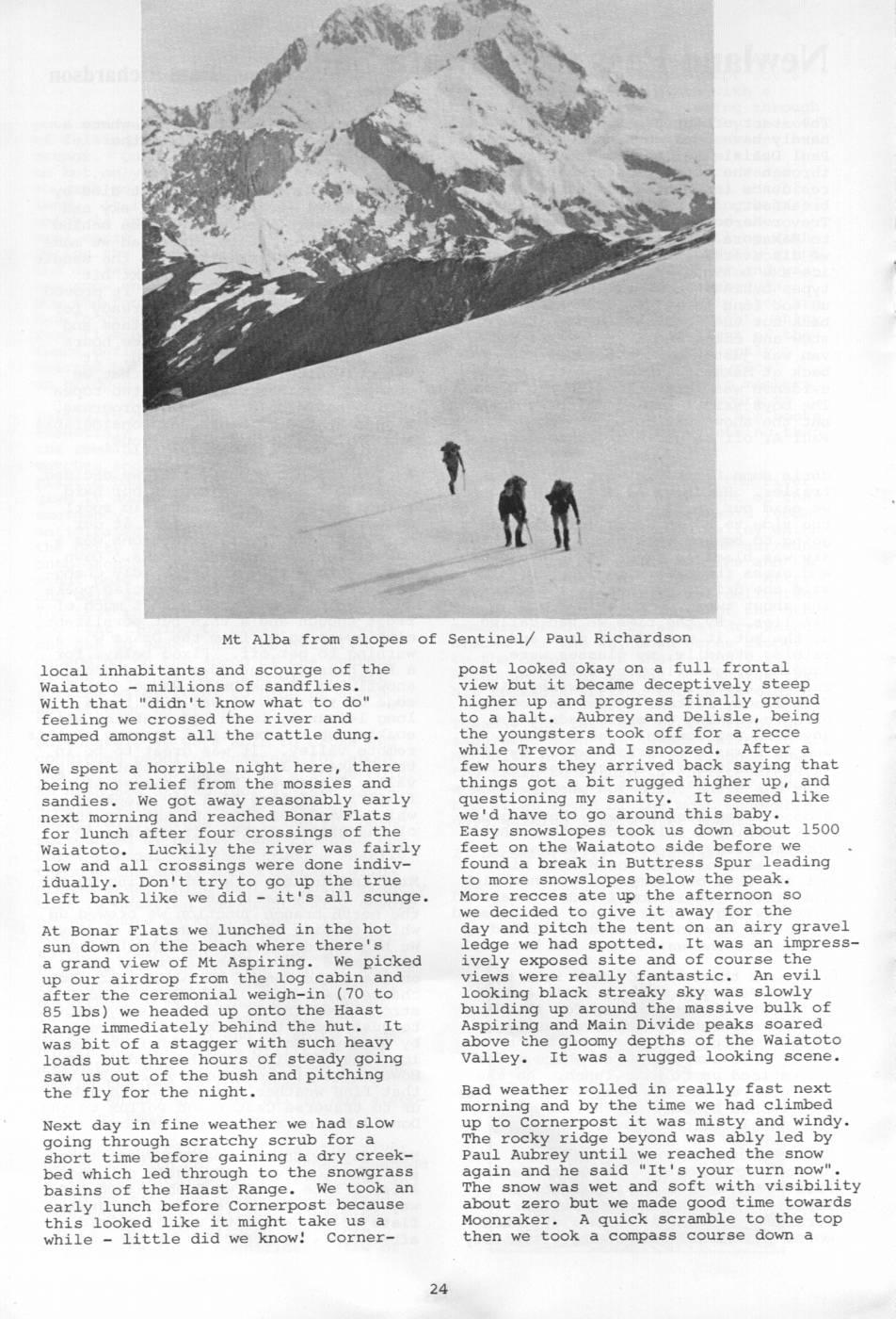 Scanned journal page 2 of 4: Newland Pass to Arawata Saddle