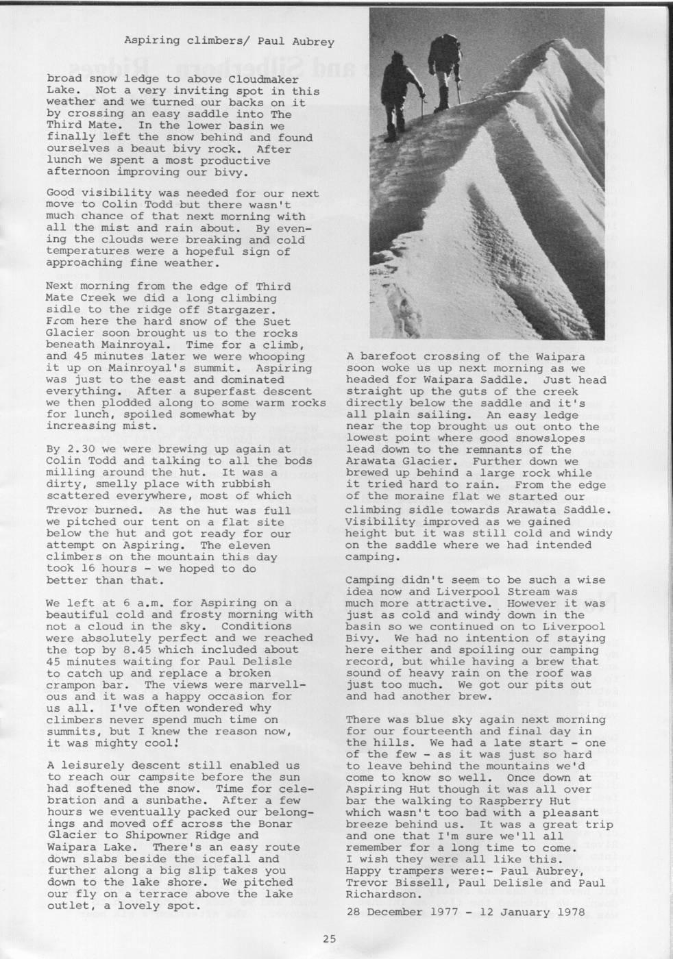 Scanned journal page 3 of 4: Newland Pass to Arawata Saddle