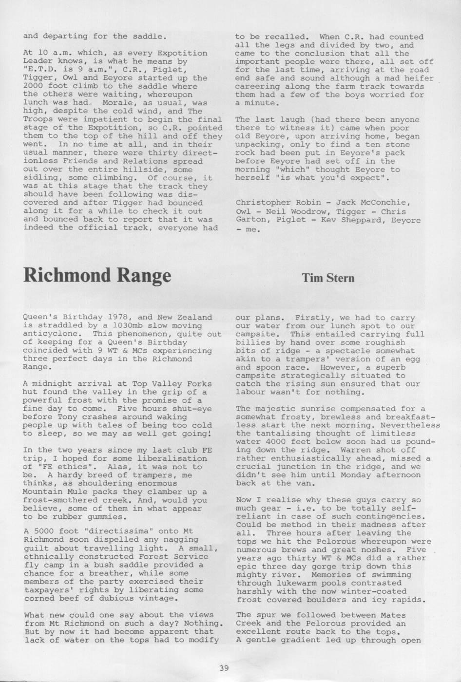 Scanned journal page 1 of 3: Richmond Range