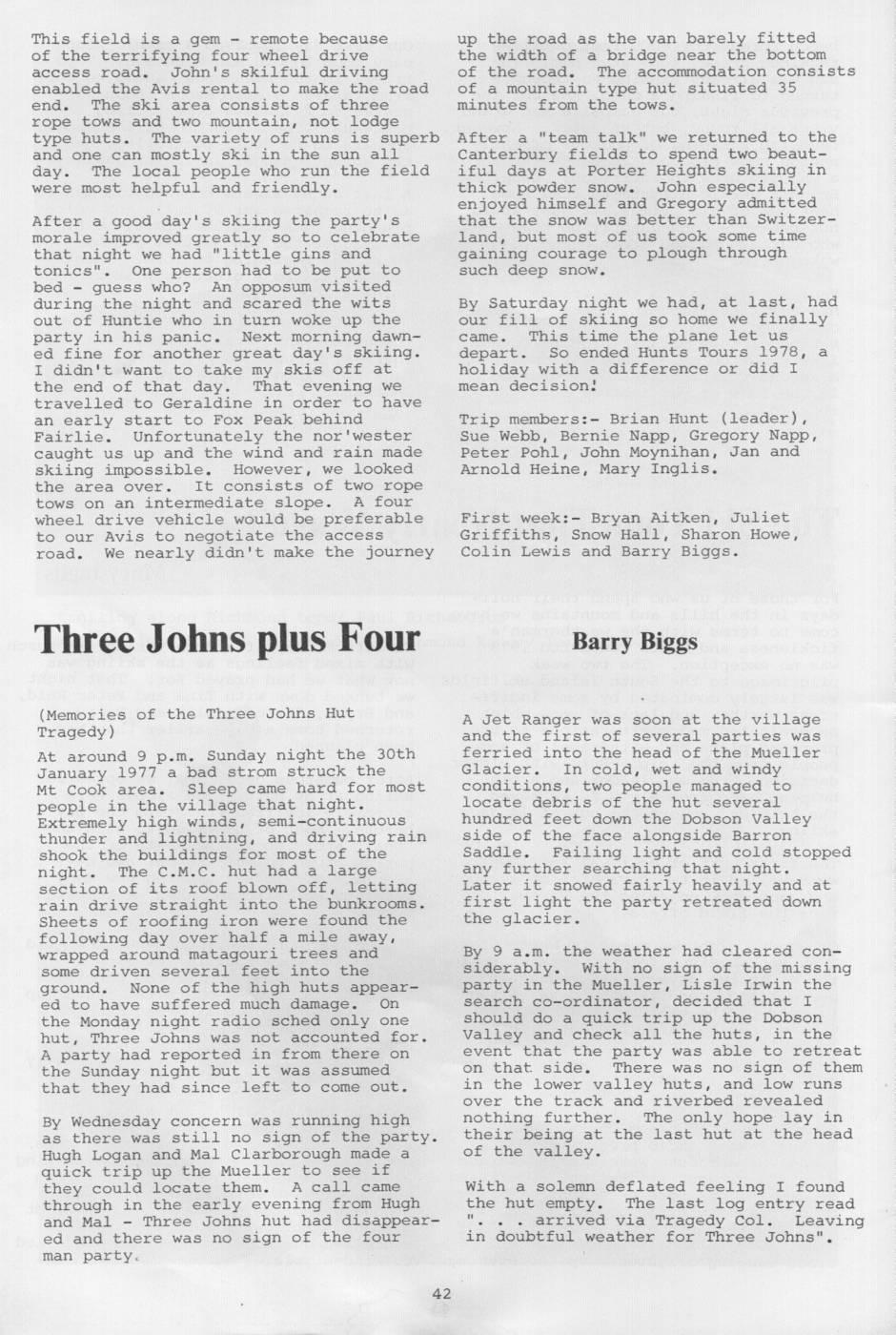 Scanned journal page 2 of 2: The Ski Tour That Nearly Wasn't