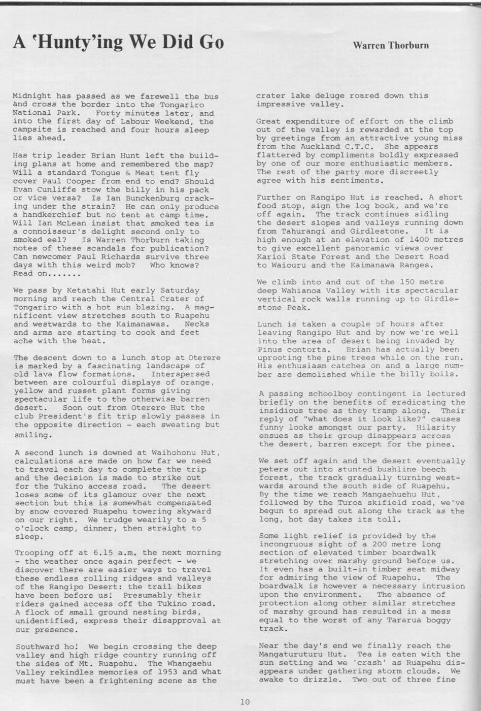 Scanned journal page 1 of 2: A 'Hunty'ing We Did Go