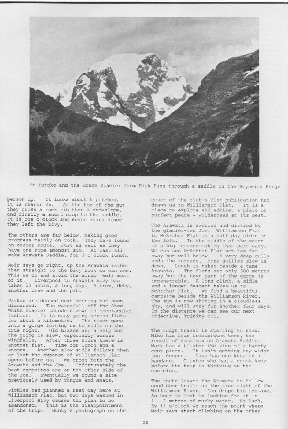 Scanned journal page 2 of 5: Arawata - Olivine Christmas Trip