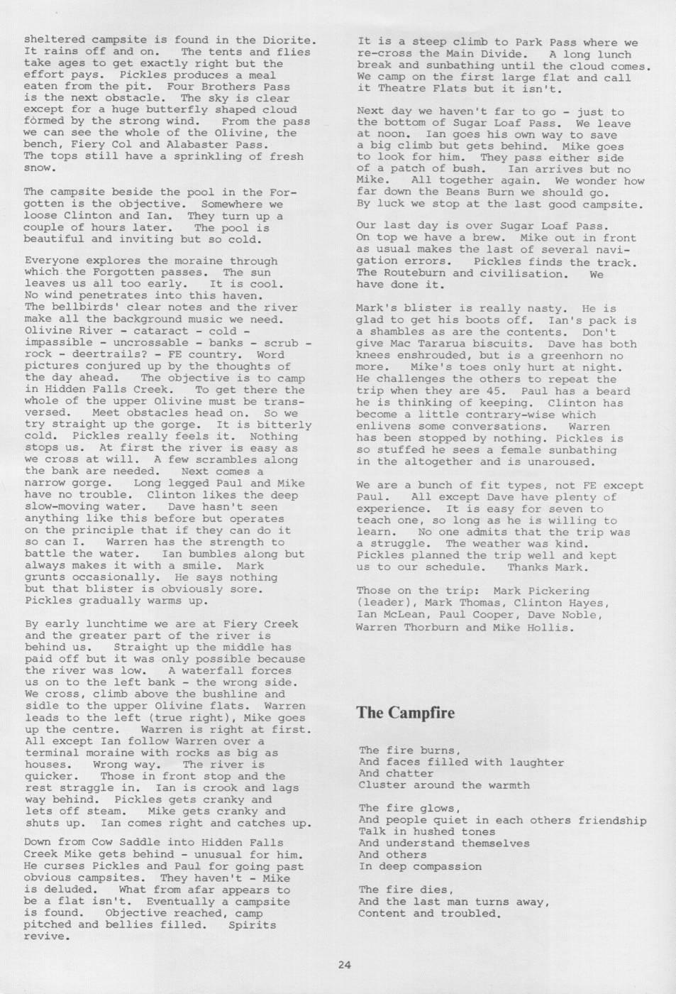 Scanned journal page 4 of 5: Arawata - Olivine Christmas Trip