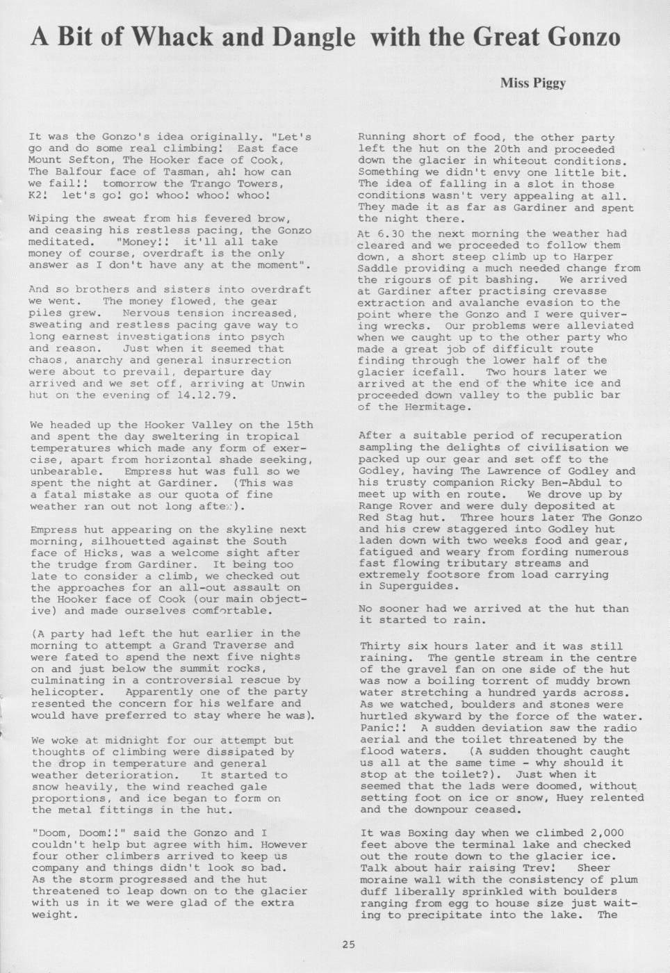 Scanned journal page 5 of 5: Arawata - Olivine Christmas Trip