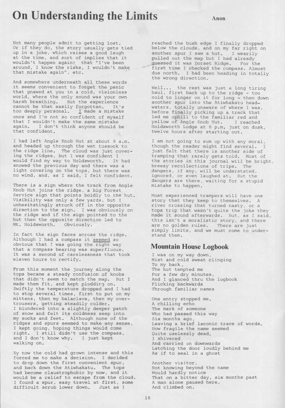 Scanned journal page 5 of 5: Rambles in South Westland
