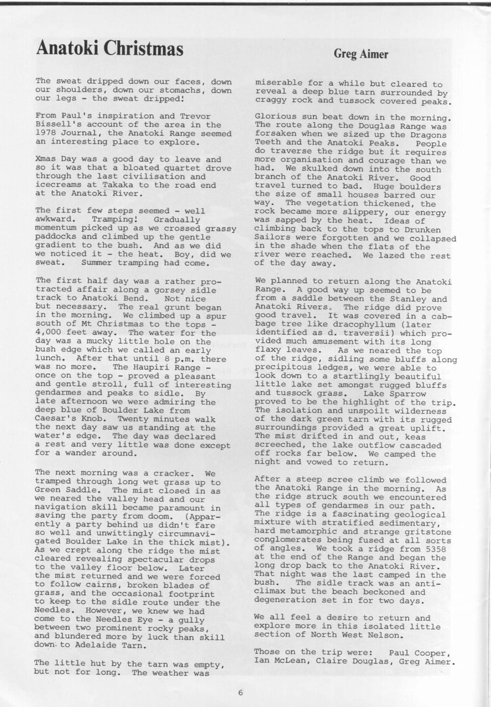 Scanned journal page 1 of 2: Anatoki Christmas