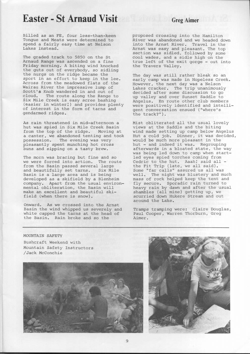 Scanned journal page 1 of 2: Easter - St Arnaud Visit