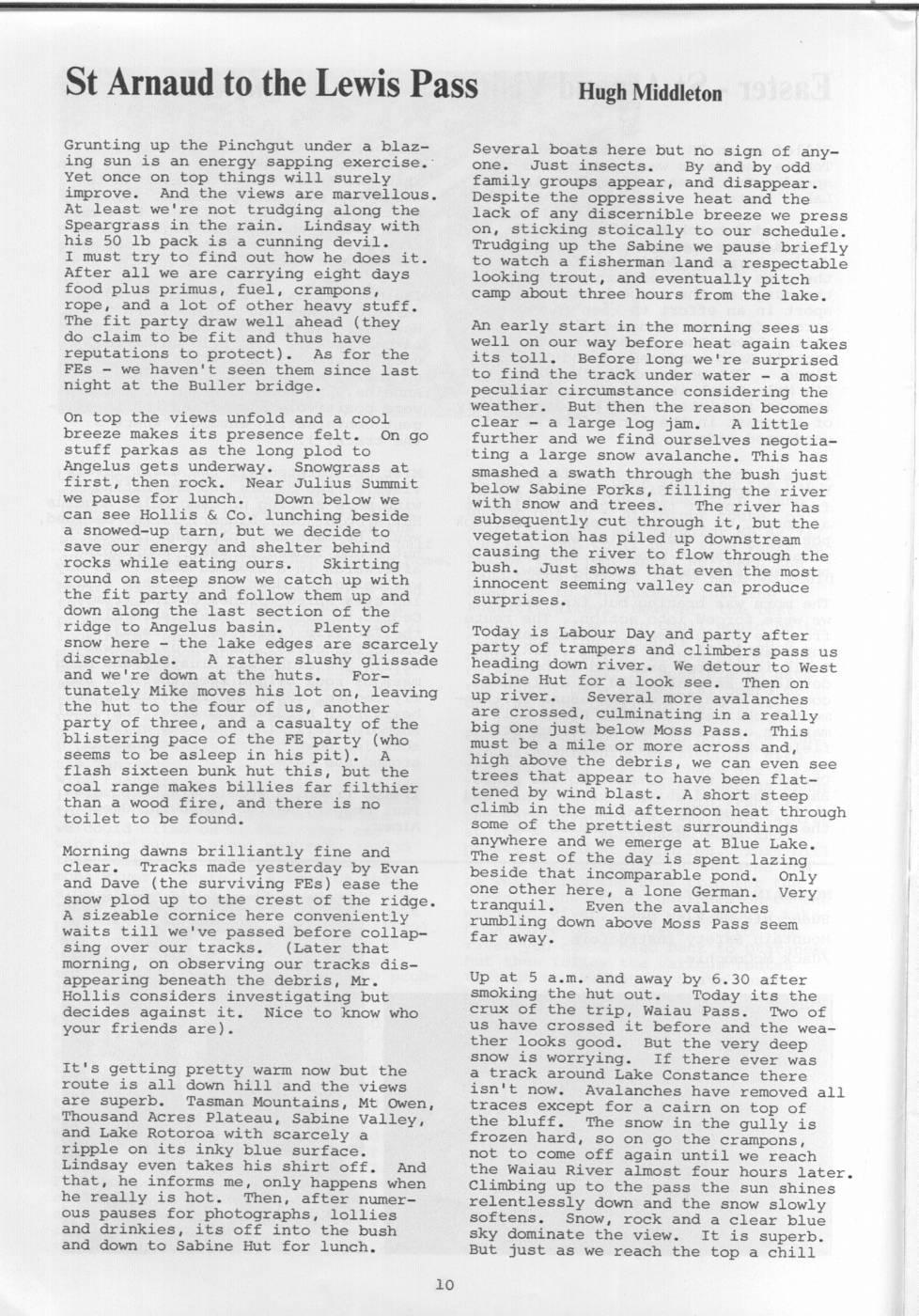 Scanned journal page 2 of 2: Easter - St Arnaud Visit