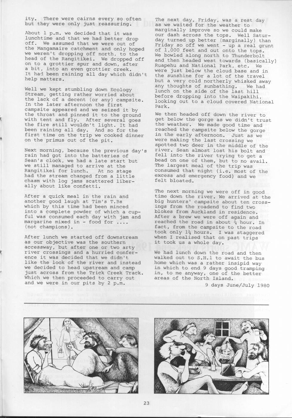 Scanned journal page 2 of 3: Mid-winter Kaimanawas
