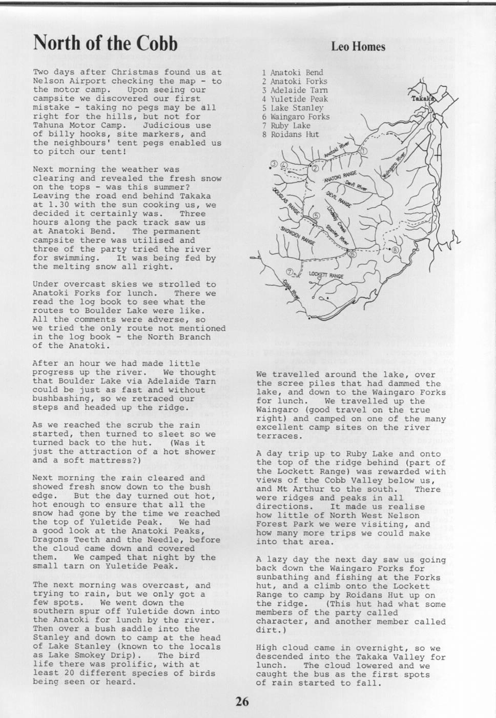 Scanned journal page 1 of 2: North of the Cobb