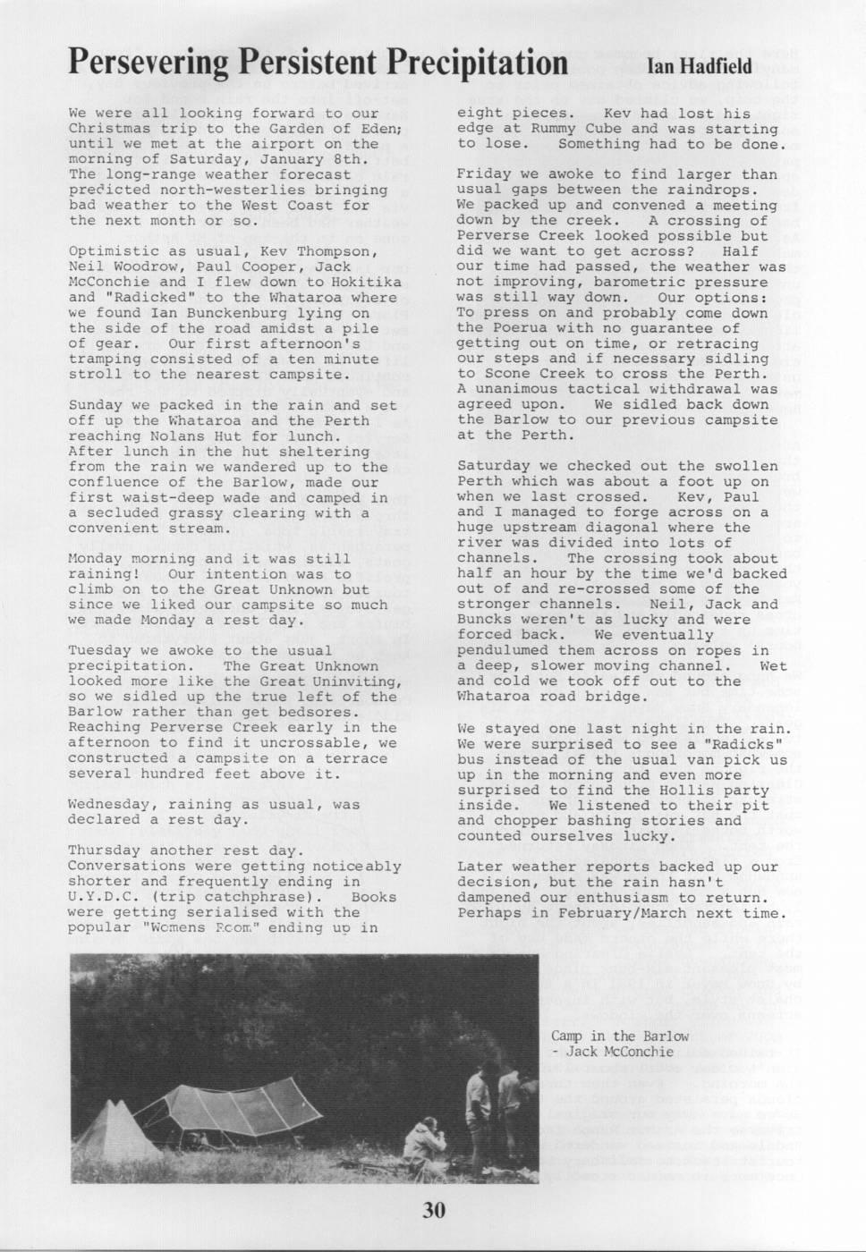 Scanned journal page 1 of 2: Persevering Persistent Precipitation