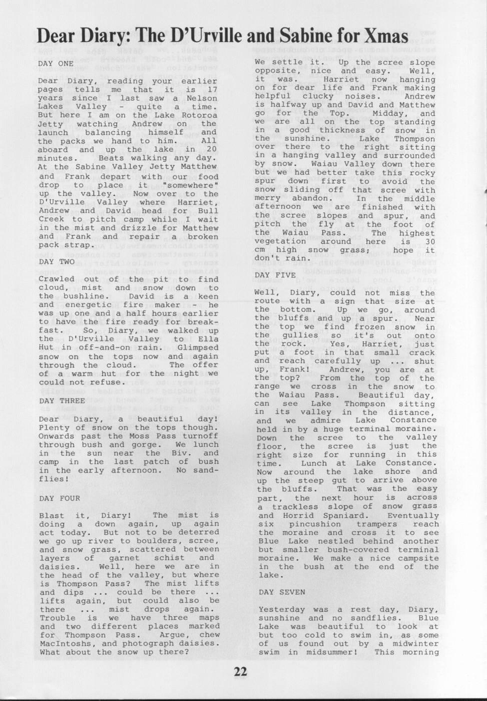 Scanned journal page 3 of 3: Costa de la Tasman