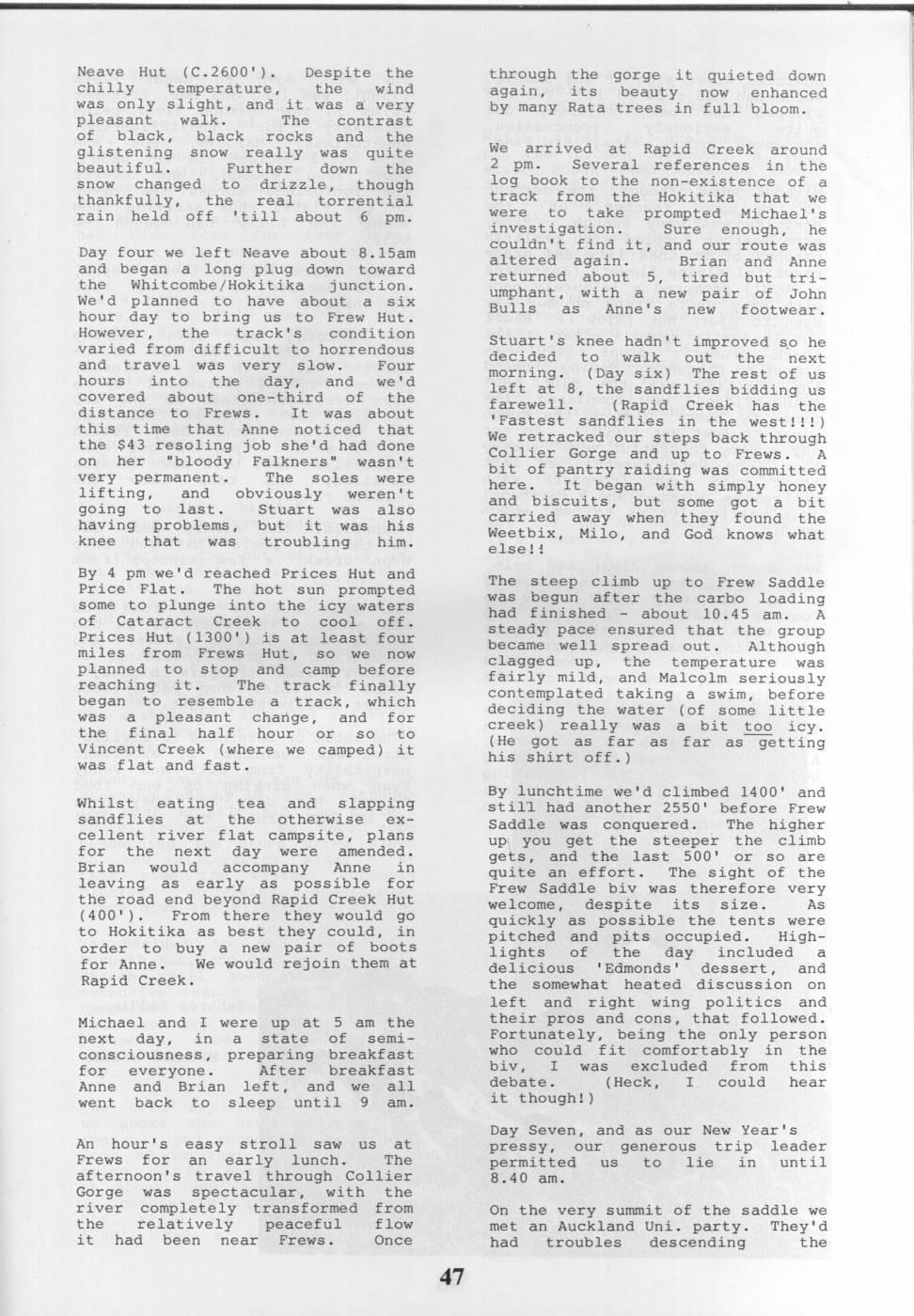 Scanned journal page 2 of 5: Hollis Hut Hike