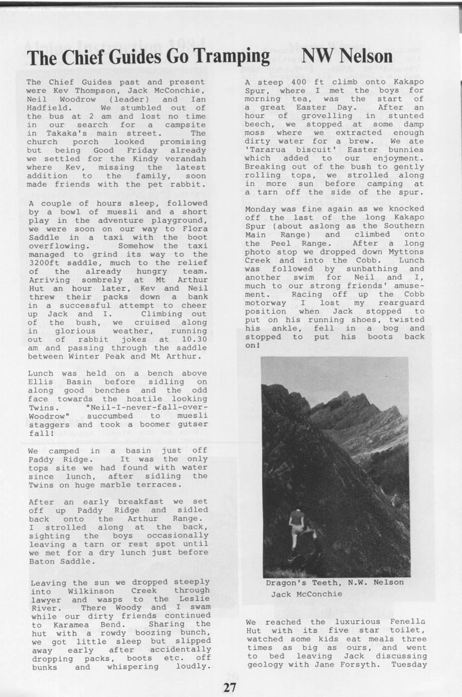 Scanned journal page 1 of 3: The Chief Guides Go Tramping