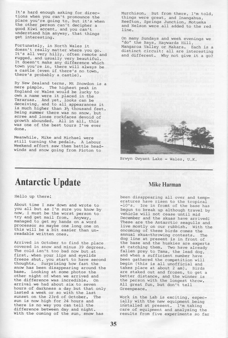 Scanned journal page 2 of 2: Cycling 1985 Style