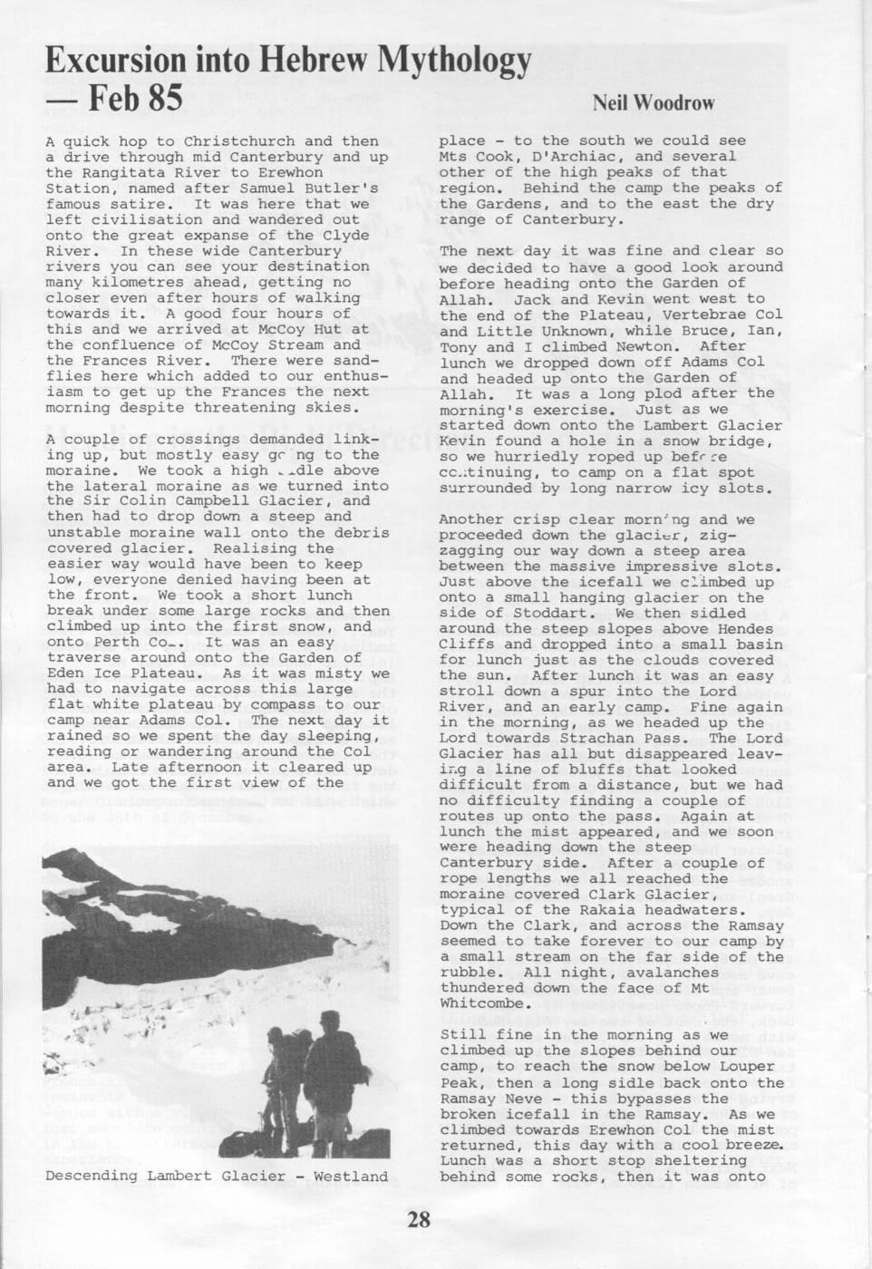 Scanned journal page 1 of 3: Excursion into Hebrew Mythology