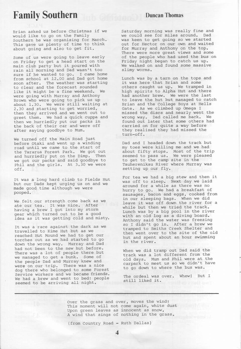 Scanned journal page 1 of 2: Family Southern