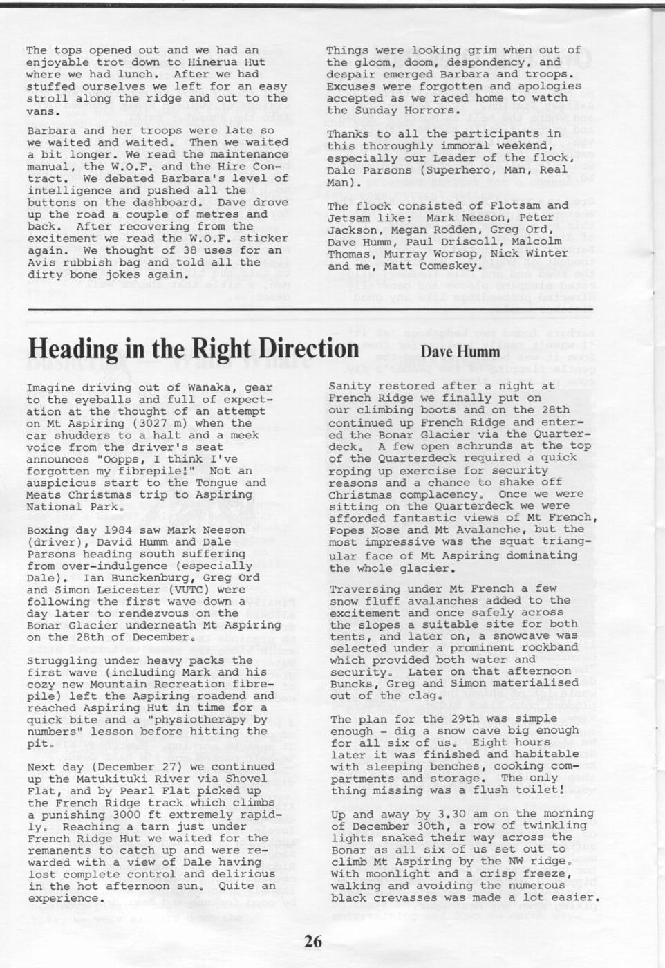 Scanned journal page 1 of 3: Heading in the Right Direction