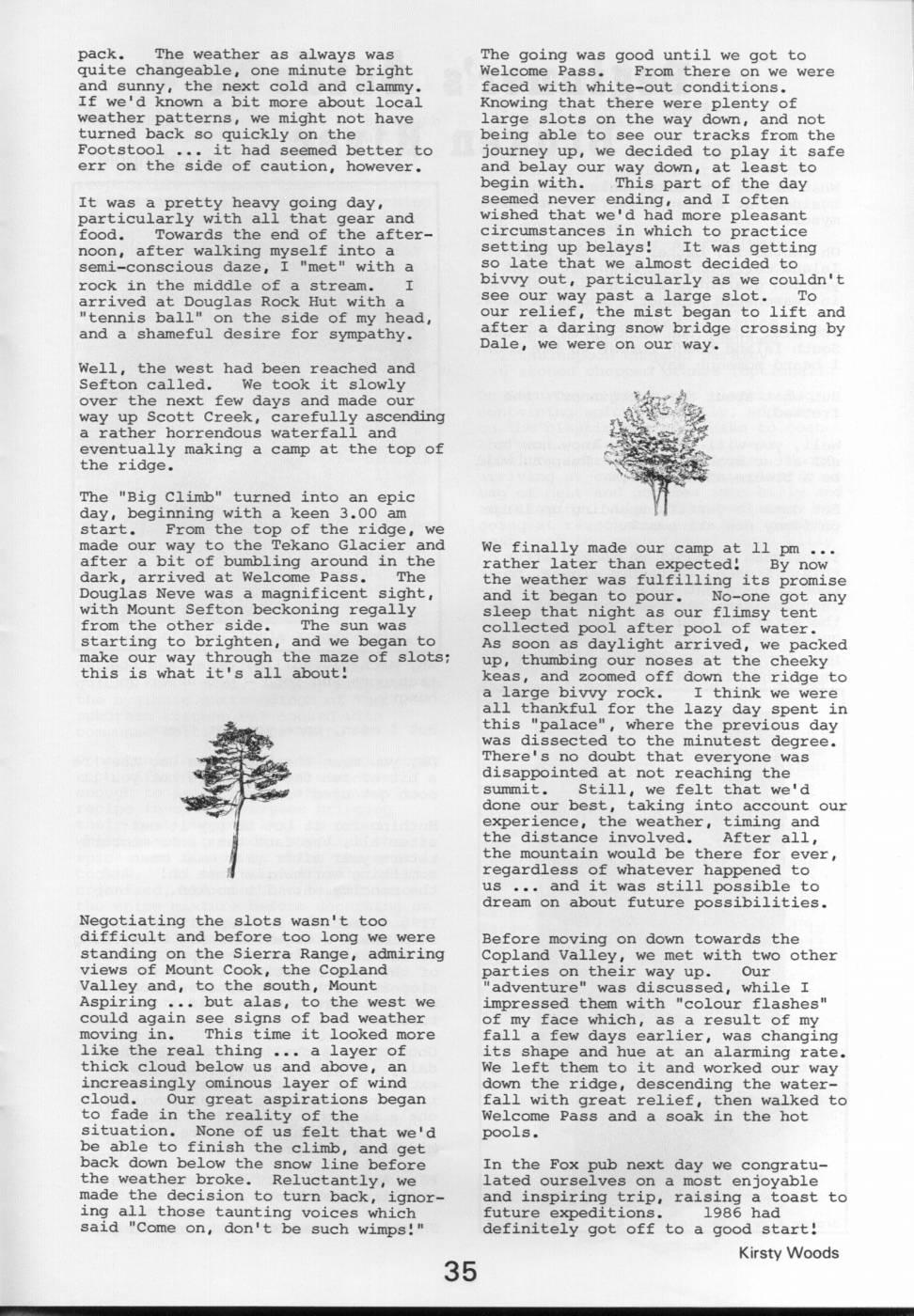 Scanned journal page 2 of 3: Debut at Mount Cook