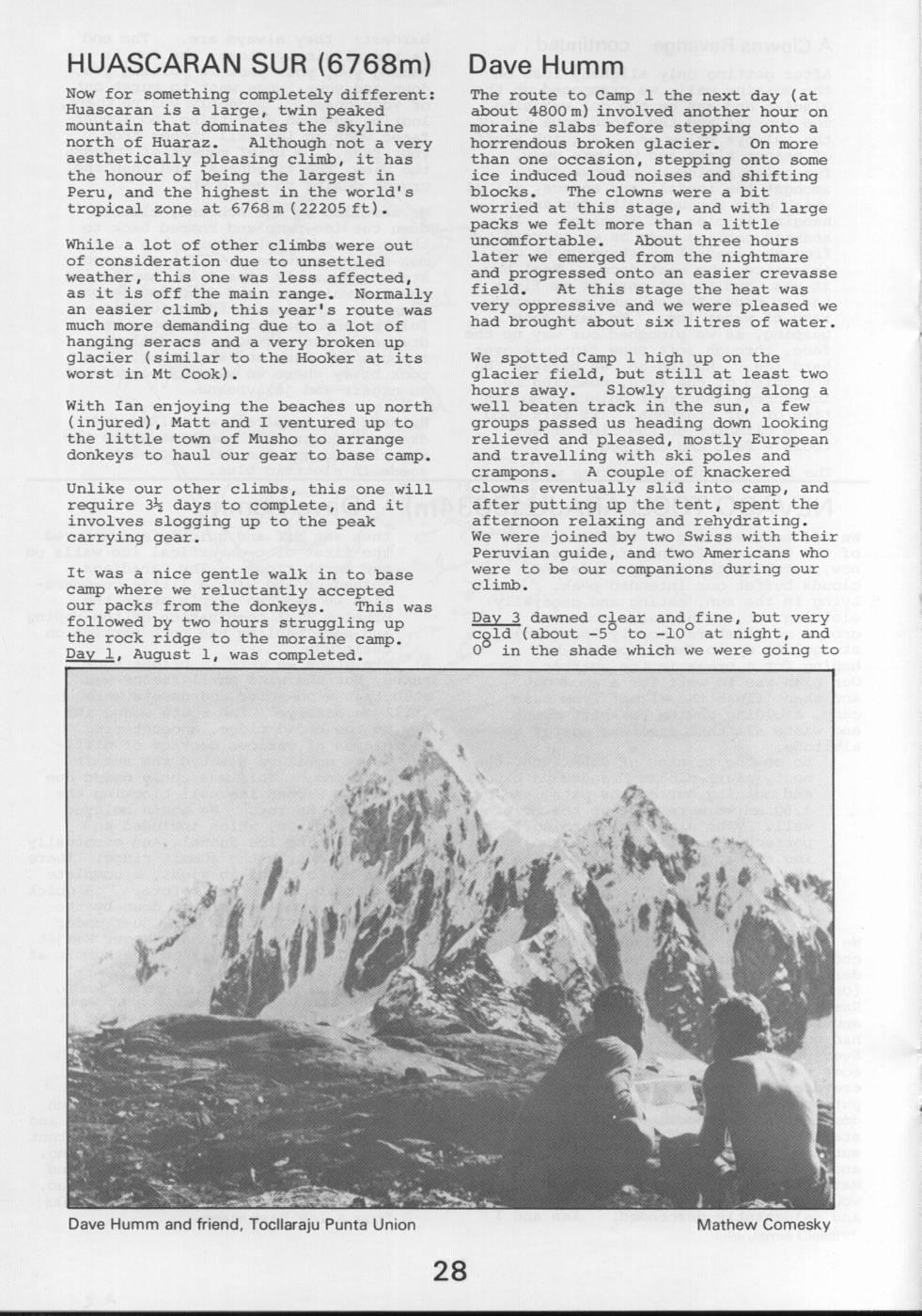 Scanned journal page 5 of 8: WTMC Peruvian Expedition 1986