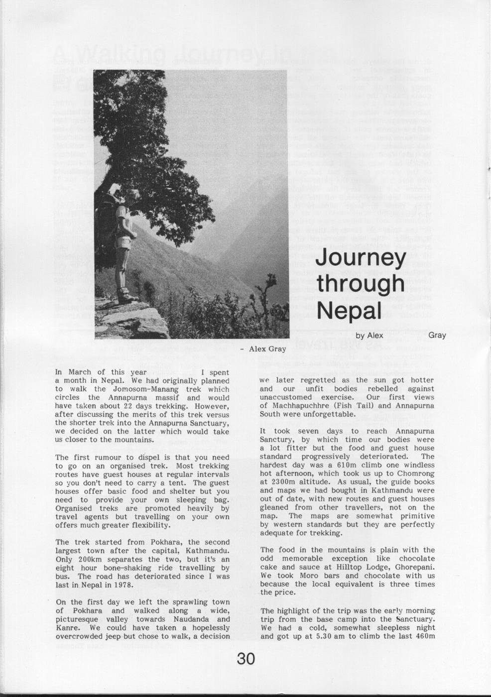 Scanned journal page 3 of 3: A Walking Journey in the French Alps
