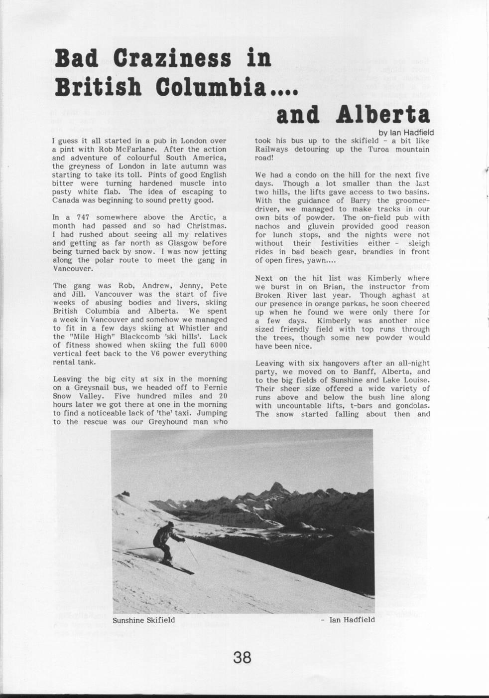 Scanned journal page 1 of 3: Bad Craziness in British Columbia and Alberta
