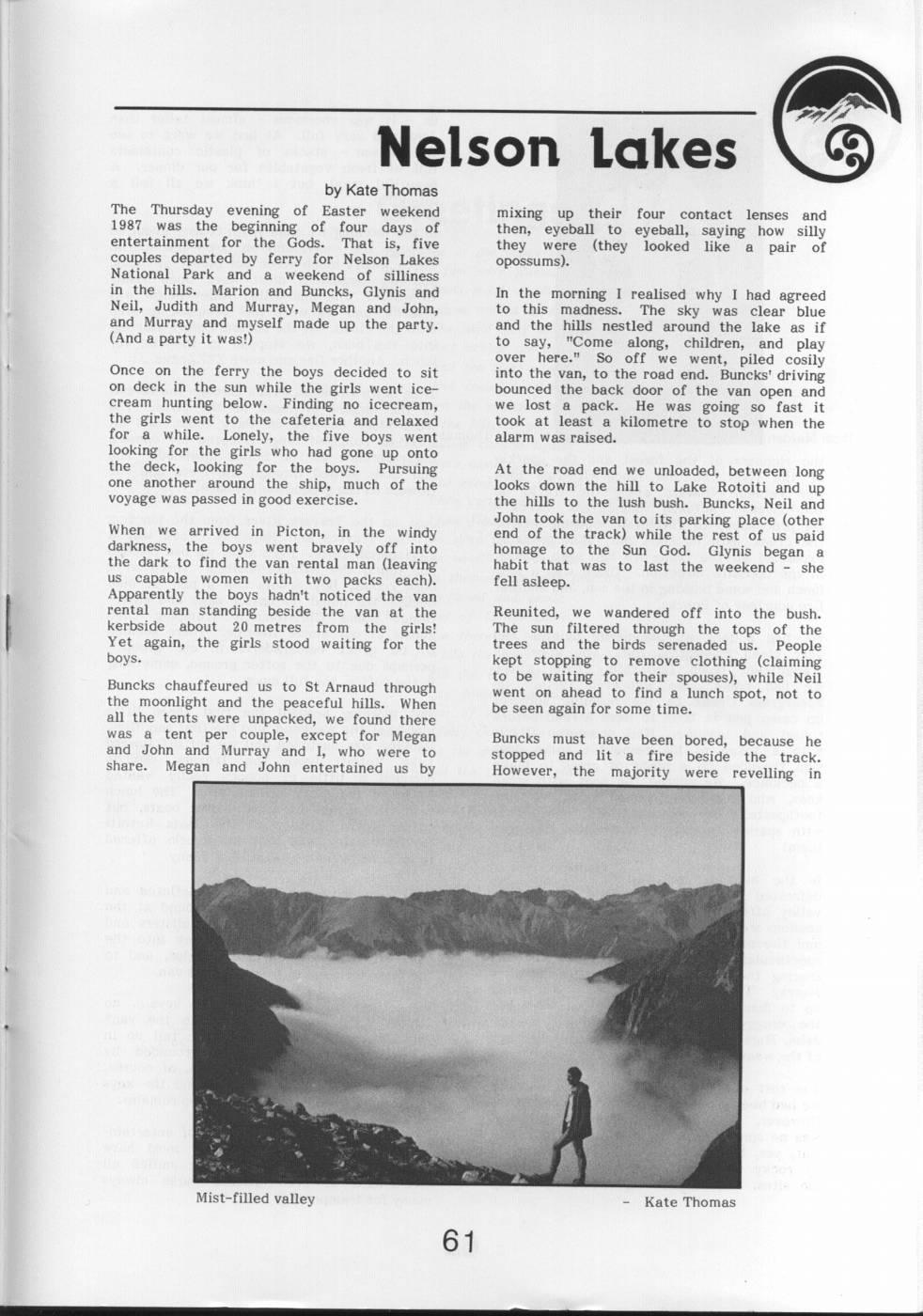 Scanned journal page 2 of 2: Climbers Col, Mt Cook (When I was young and in my prime)