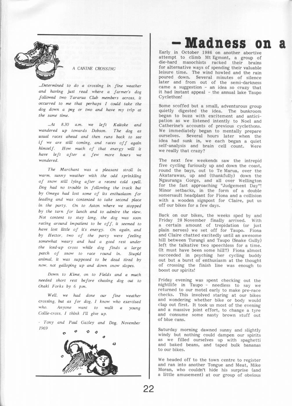 Scanned journal page 1 of 3: Madness on a Bicycle Seat