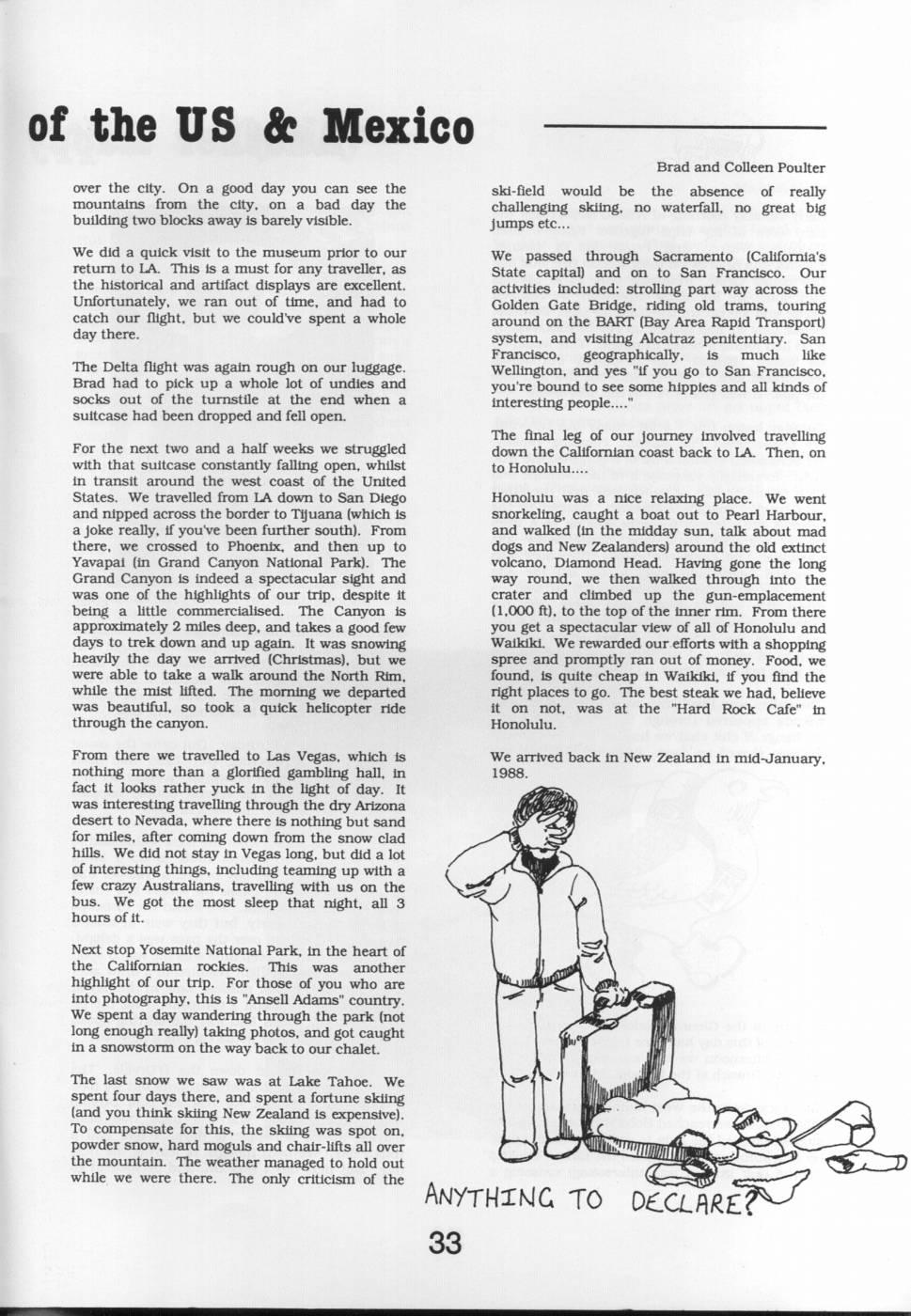 Scanned journal page 2 of 3: A Kiwi View of the US & Mexico