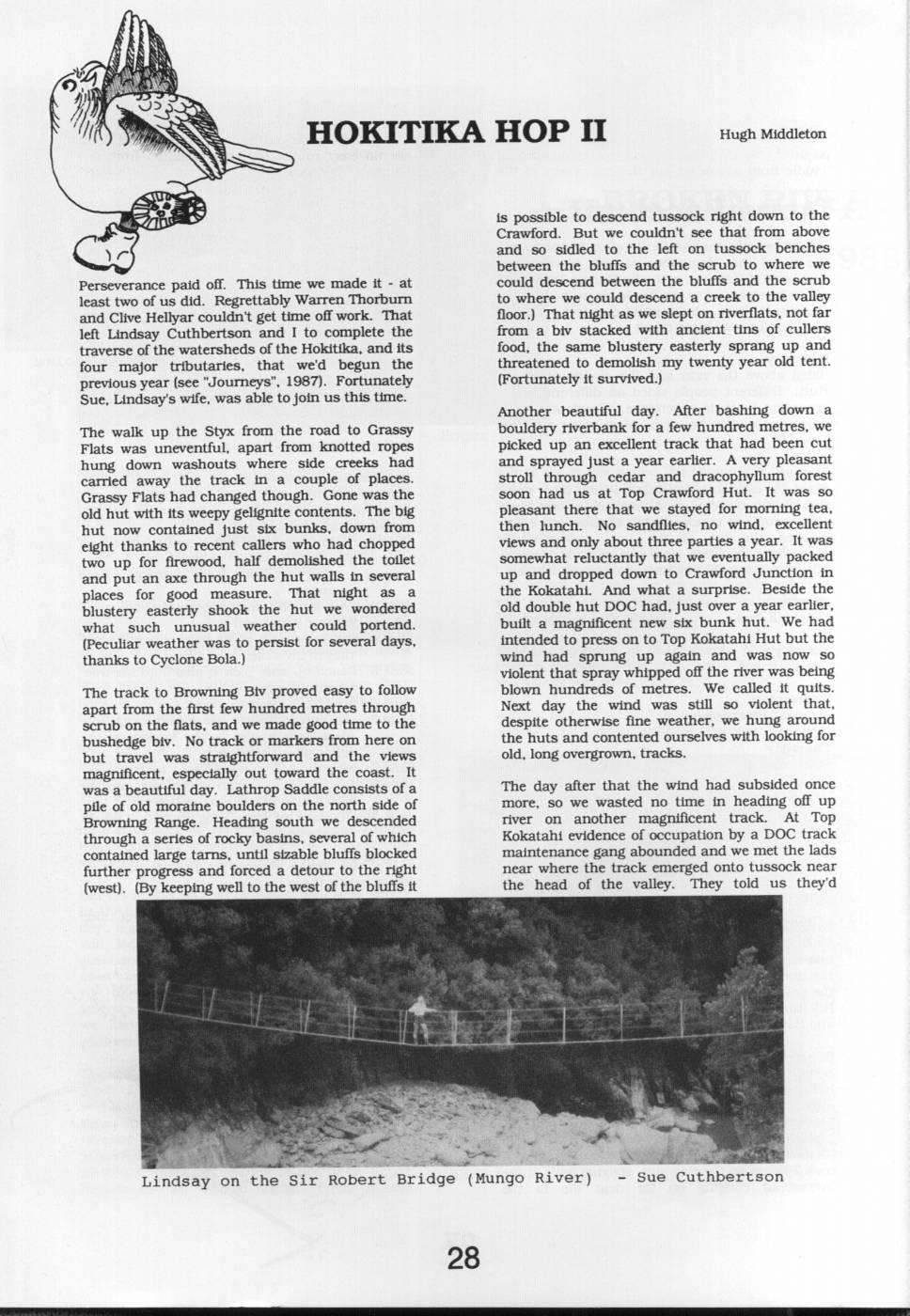 Scanned journal page 1 of 3: Hokitika Hop II