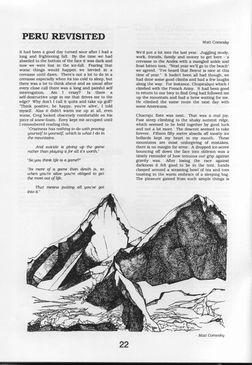 Scanned journal page 1 of 3: Peru Revisited