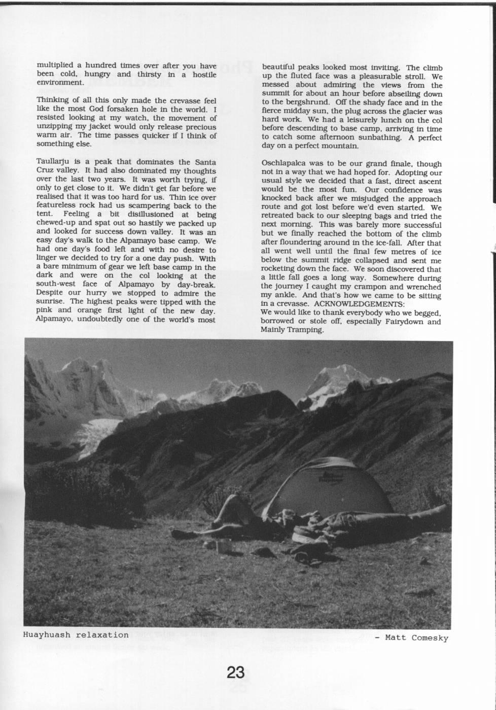 Scanned journal page 2 of 3: Peru Revisited