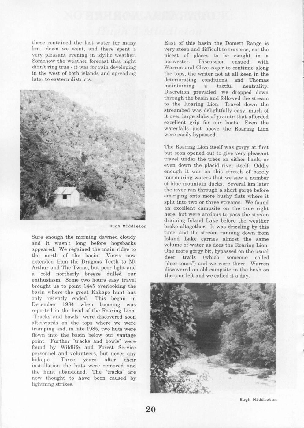 Scanned journal page 3 of 7: Not the Heaphy Track