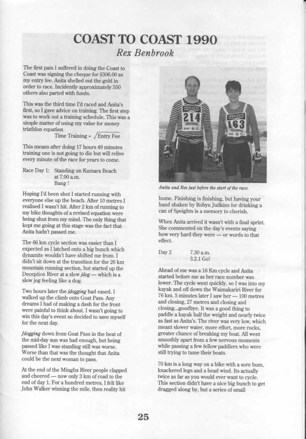 Scanned journal page 1 of 3: Coast to Coast 1990