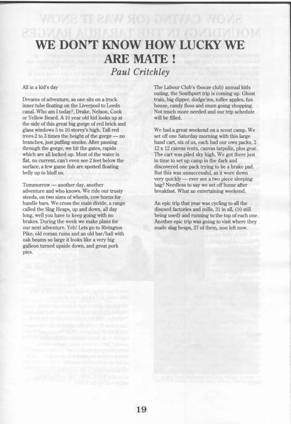 Scanned journal page 5 of 5: Not the Milford Track (1-14 March 1990)