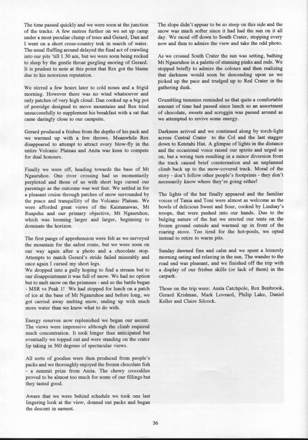 Scanned journal page 2 of 3: A Winter Ascent of Mount Ngauruhoe