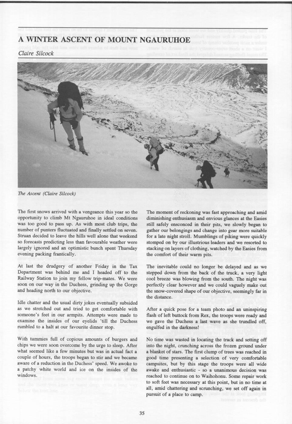 Scanned journal page 3 of 3: Alpine Instruction - 1991