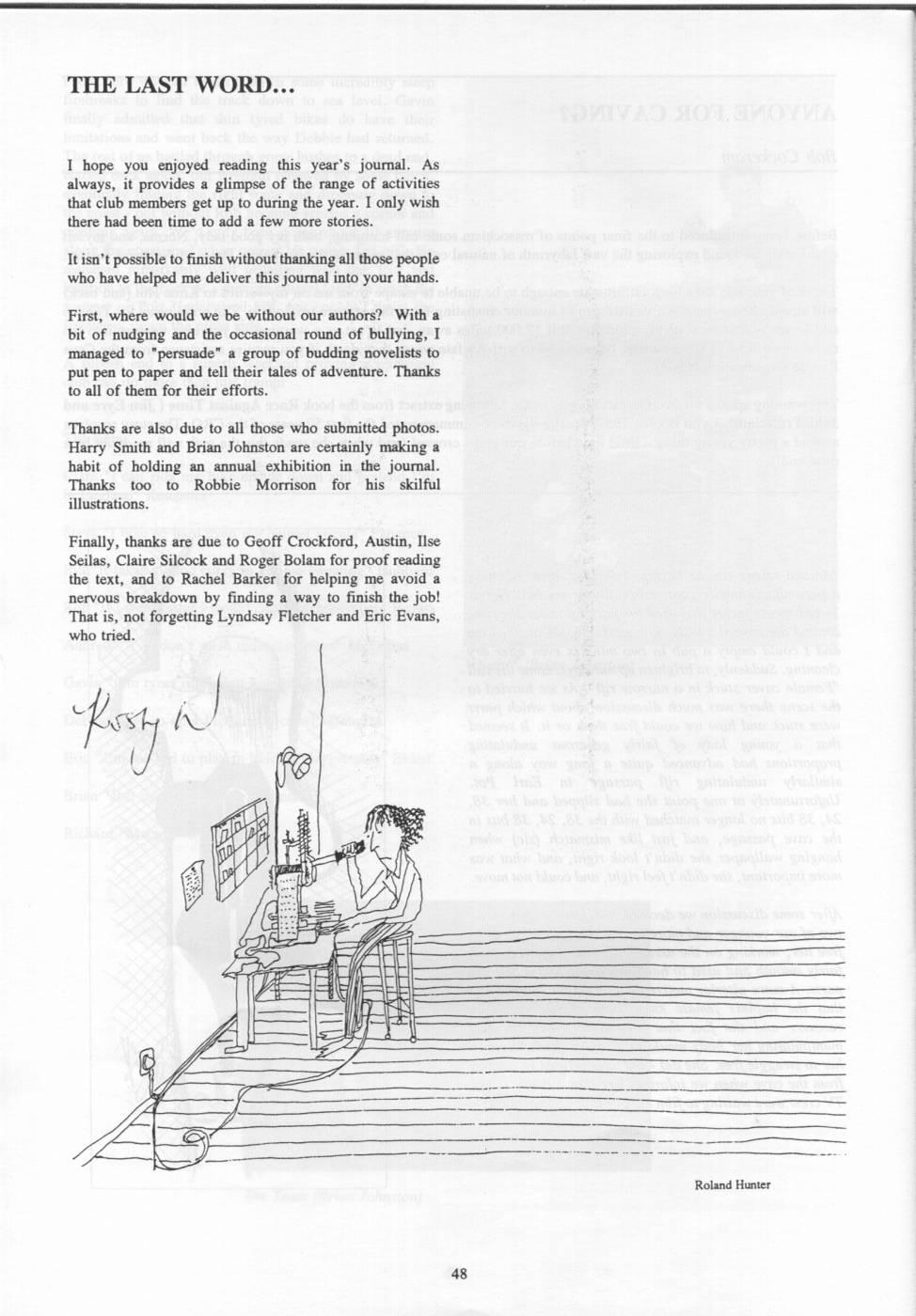 Scanned journal page 2 of 2: Anyone for Caving?