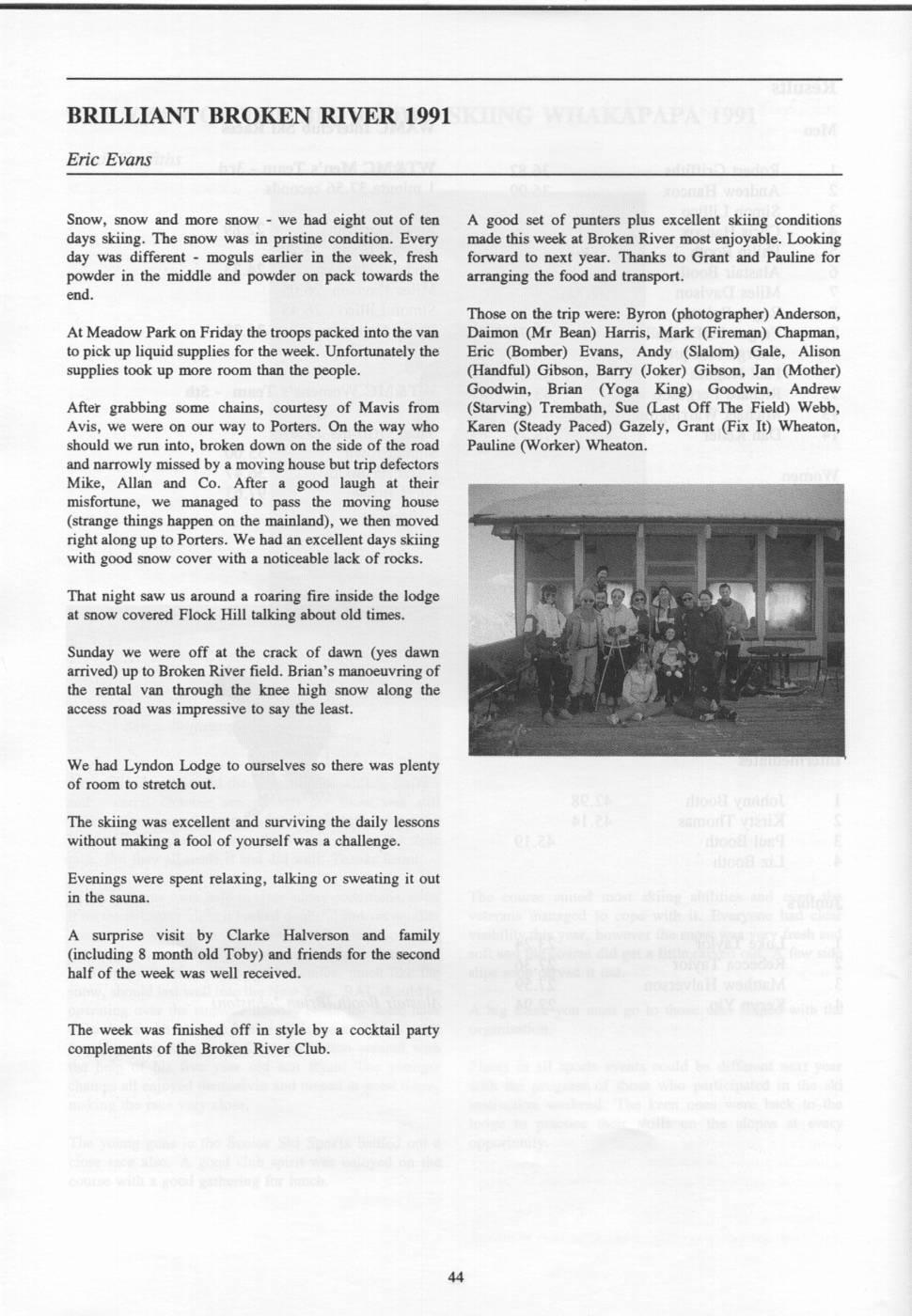 Scanned journal page 1 of 2: Brilliant Broken River 1991